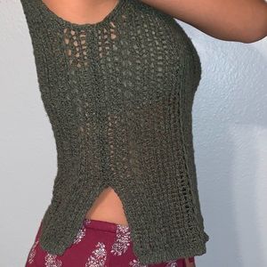 Knitted olive tank